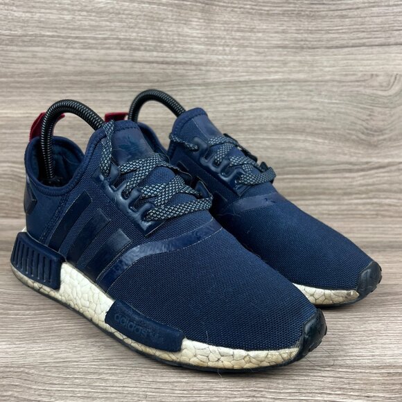 Adidas NMD R1 Women's Navy Blue & White Sneakers Casual Shoe - Picture 2 of 8